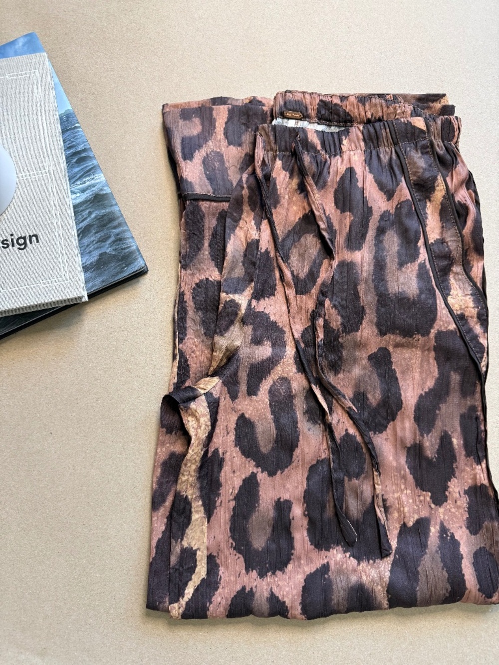 Free People All Out Hammered Satin Pants Loose Wide Leg Size M